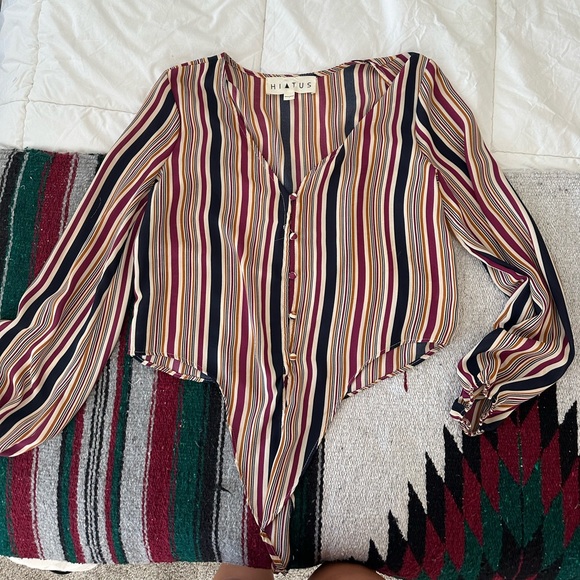 Hiatus Tops - Hiatus striped tie top, size S